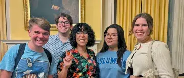 Ananda Lima with students