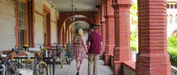 Couple photo in courtyard