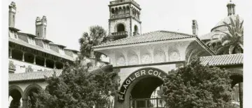 Archival image of Ponce front gates as Flagler College