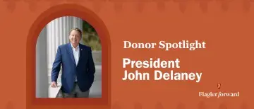 Gift Announcement Graphic with Picture of President John Delaney