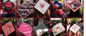 A collection of grad hats