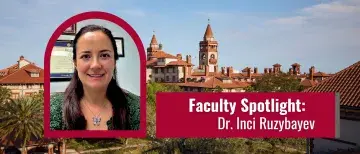 Dr. Inci Ruzybayev faculty spotligh graphic featuring her headshot