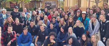 HTM students posing for group photo at Universal