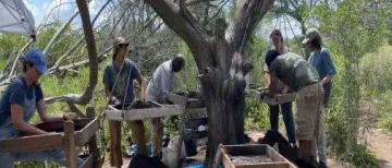 Students working at Fort Mose Field School Site