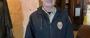 Security Guard Steven Griffin posing for photo