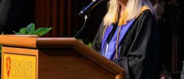 Keynote speaker Professor Sandra Gehring addresses the crowd at Baccalaureate