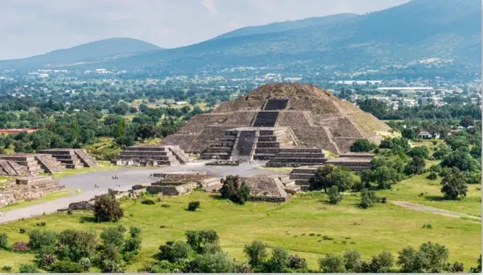 Aerial view of a pyramid in Mexico