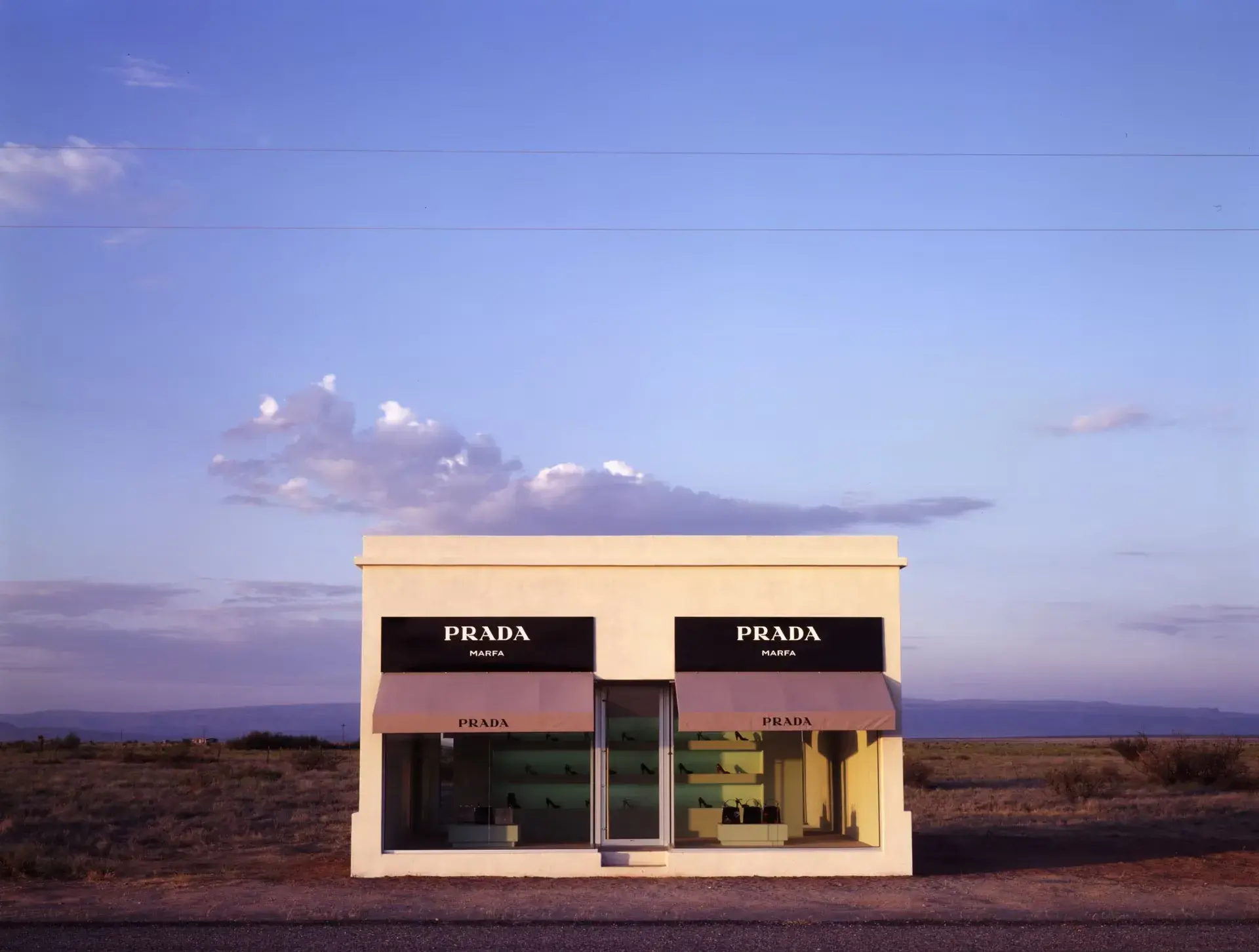 Prada storefront on the side of the road