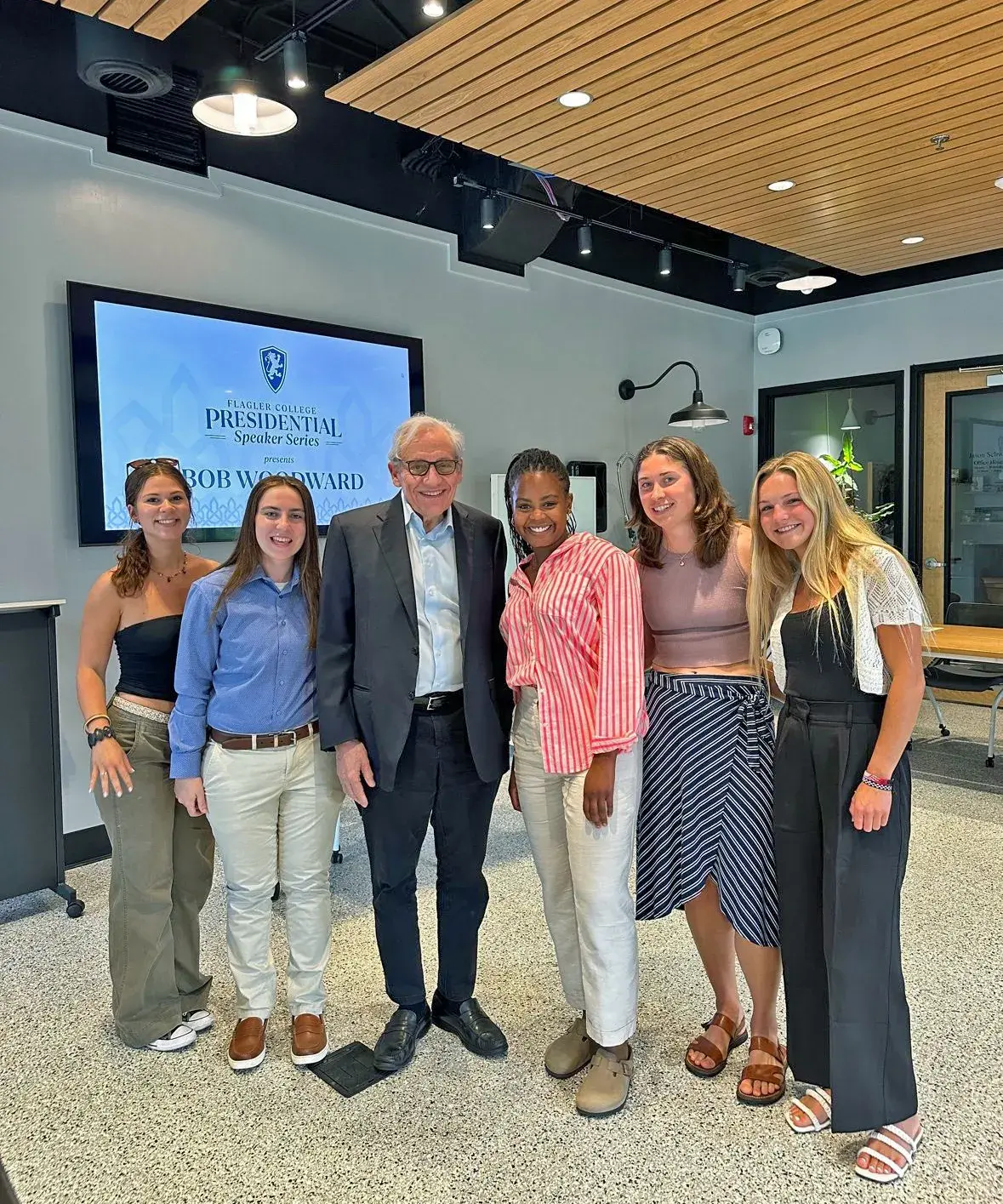 Gargoyle students with Bob Woodward