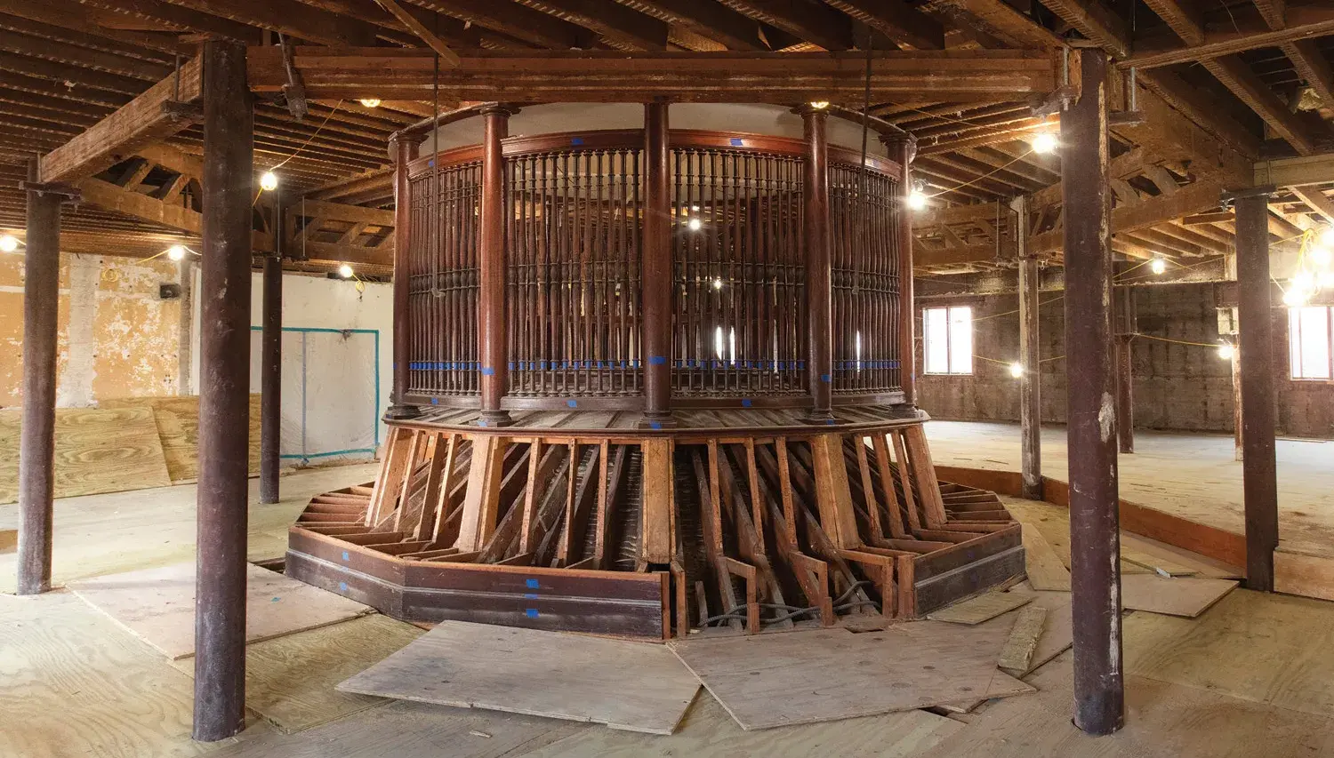 Ponce undergoing renovation work in 2023, this room above the Rotunda was turned into a new community space called The Birdcage