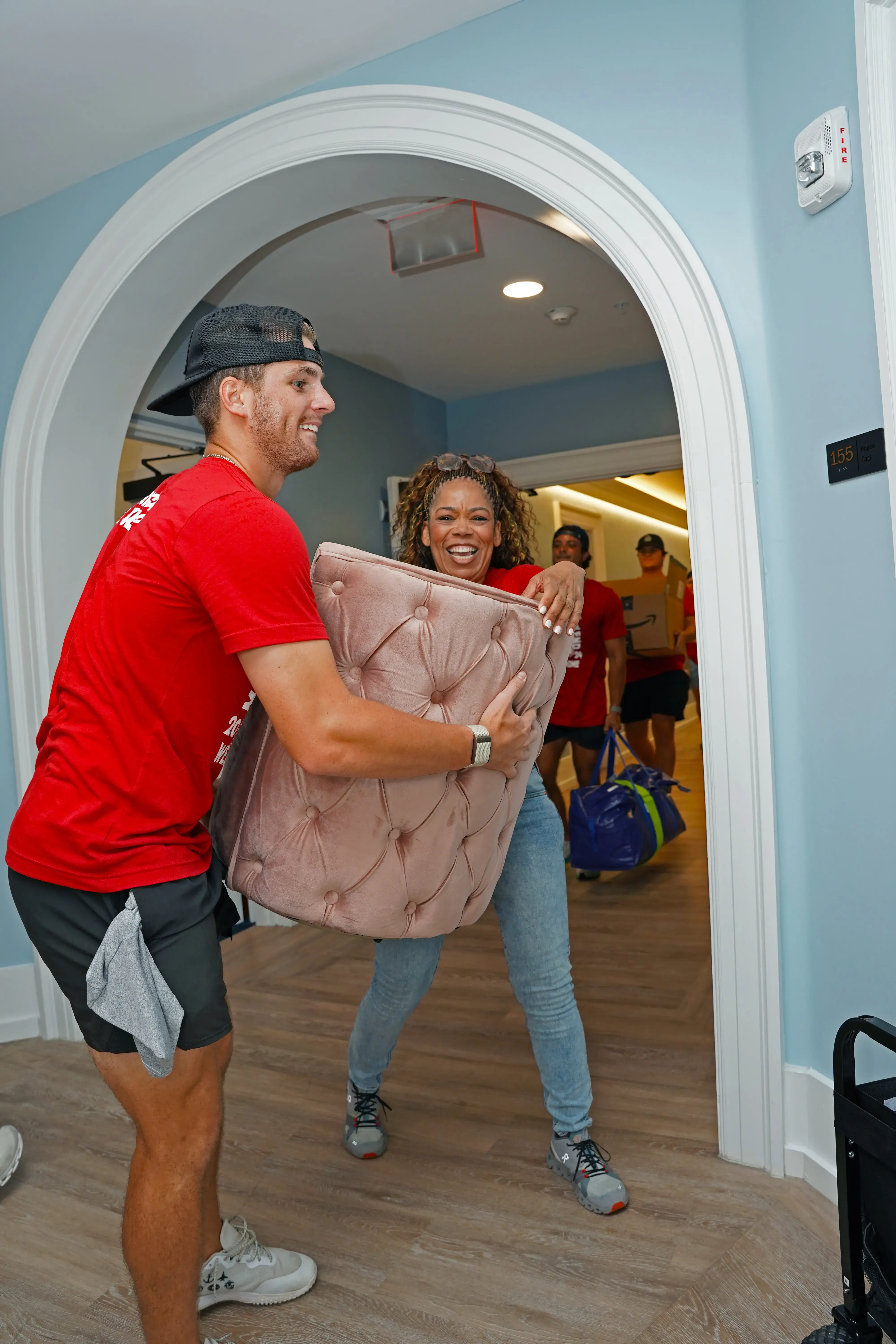 Athlete and Kelly T., Move-In Day