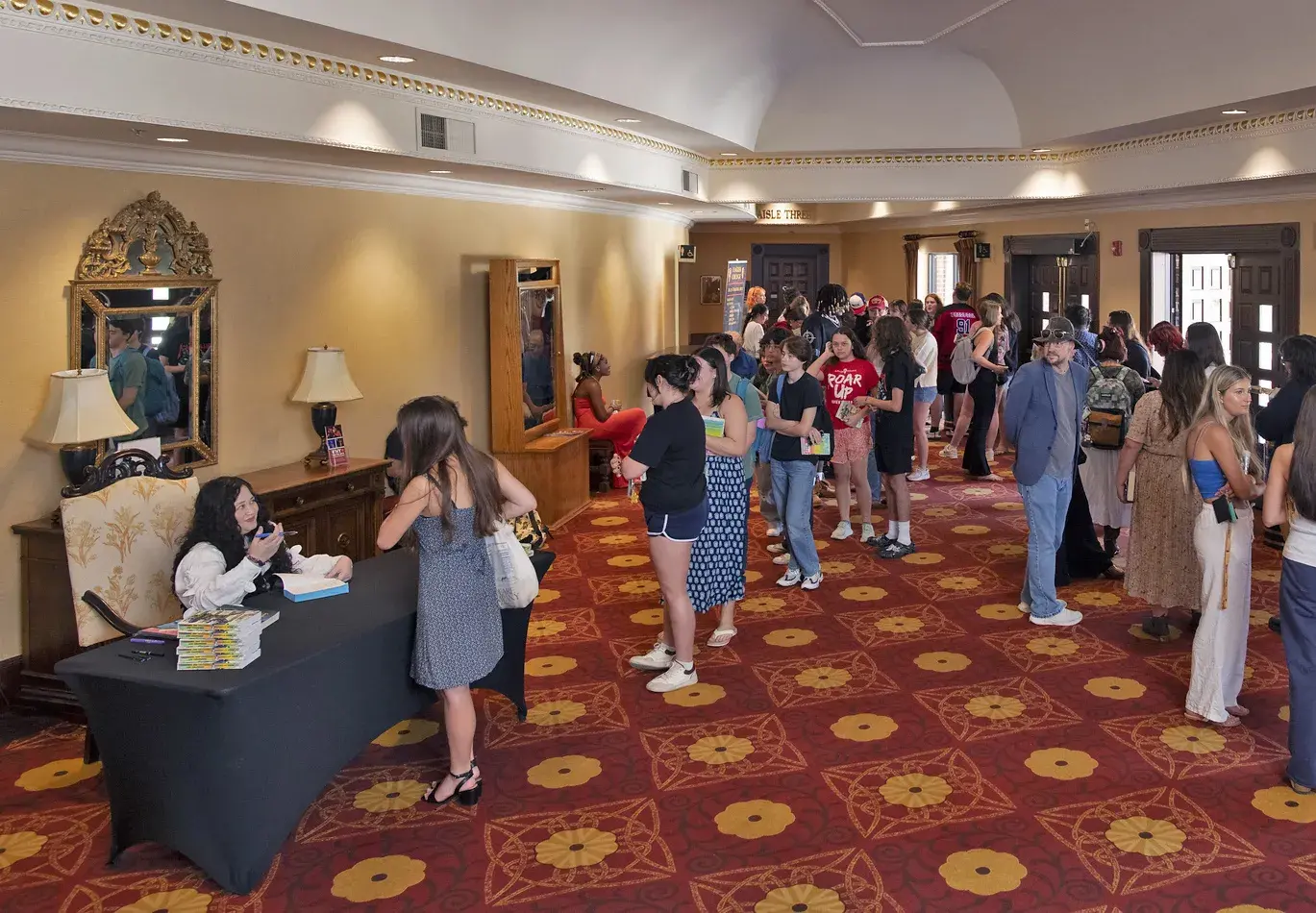 Zevin book signing wide shot