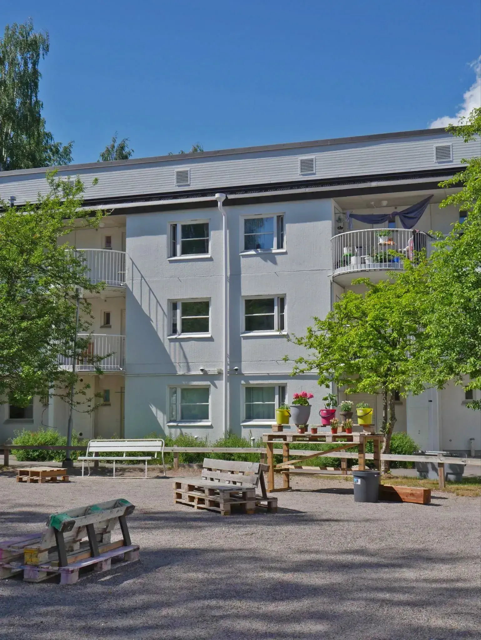 Silta’s community space, where tenants go for gardening or group BBQs