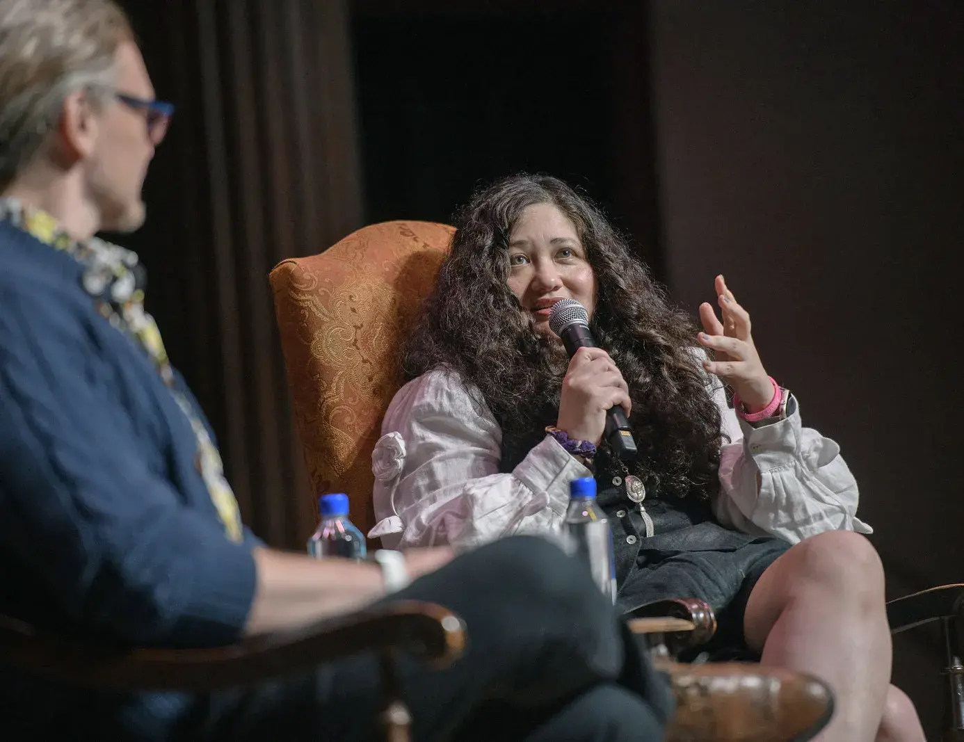 Zevin on Lewis stage for book talk discussion