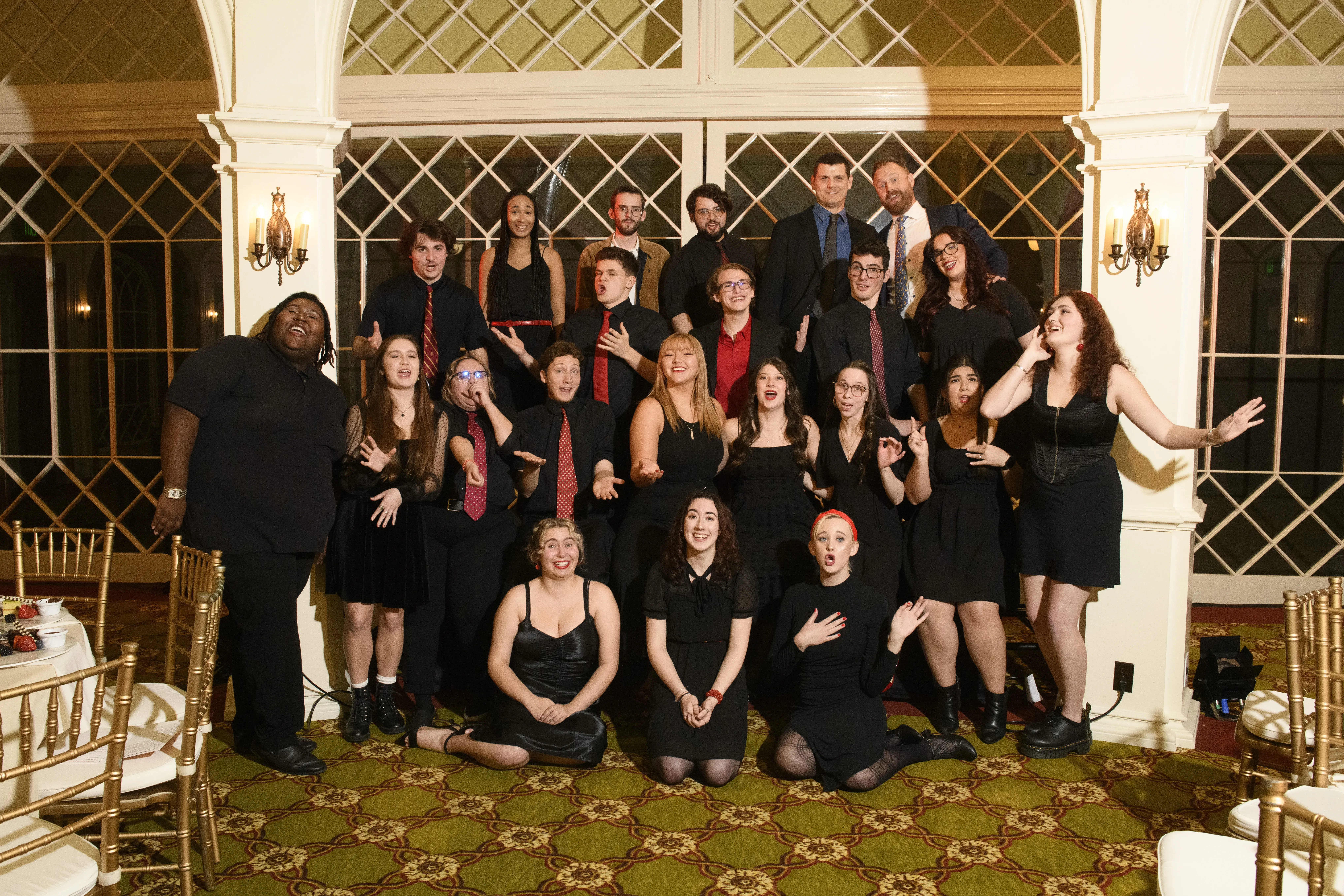 Kip & student ensemble in Solarium