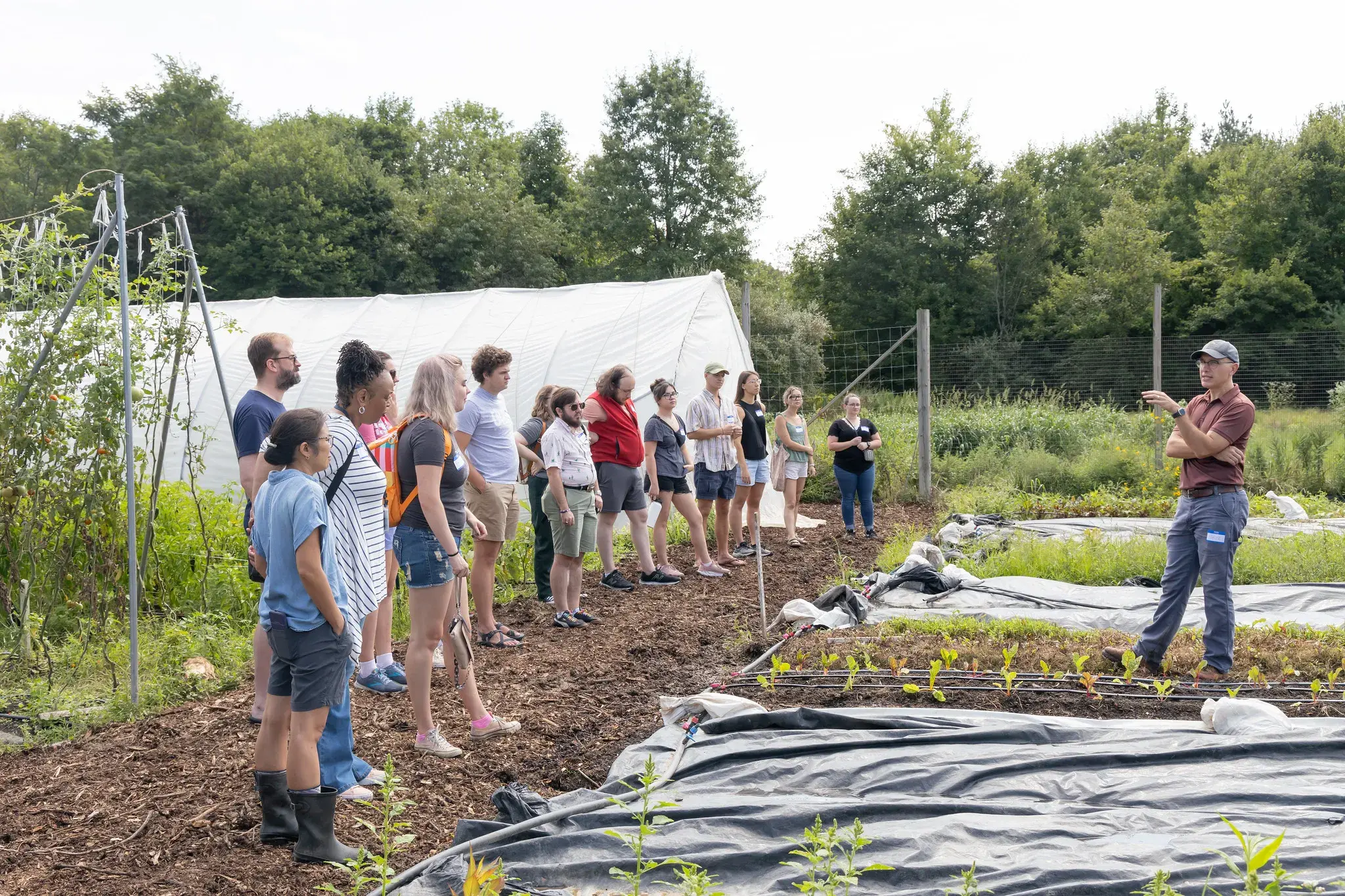 Dr. Nate Stucky teaching students outside