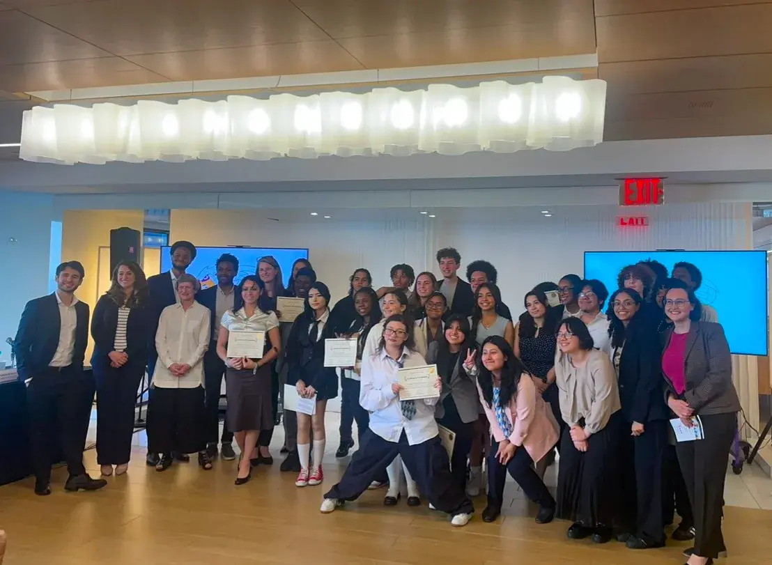 Emily with large group of students