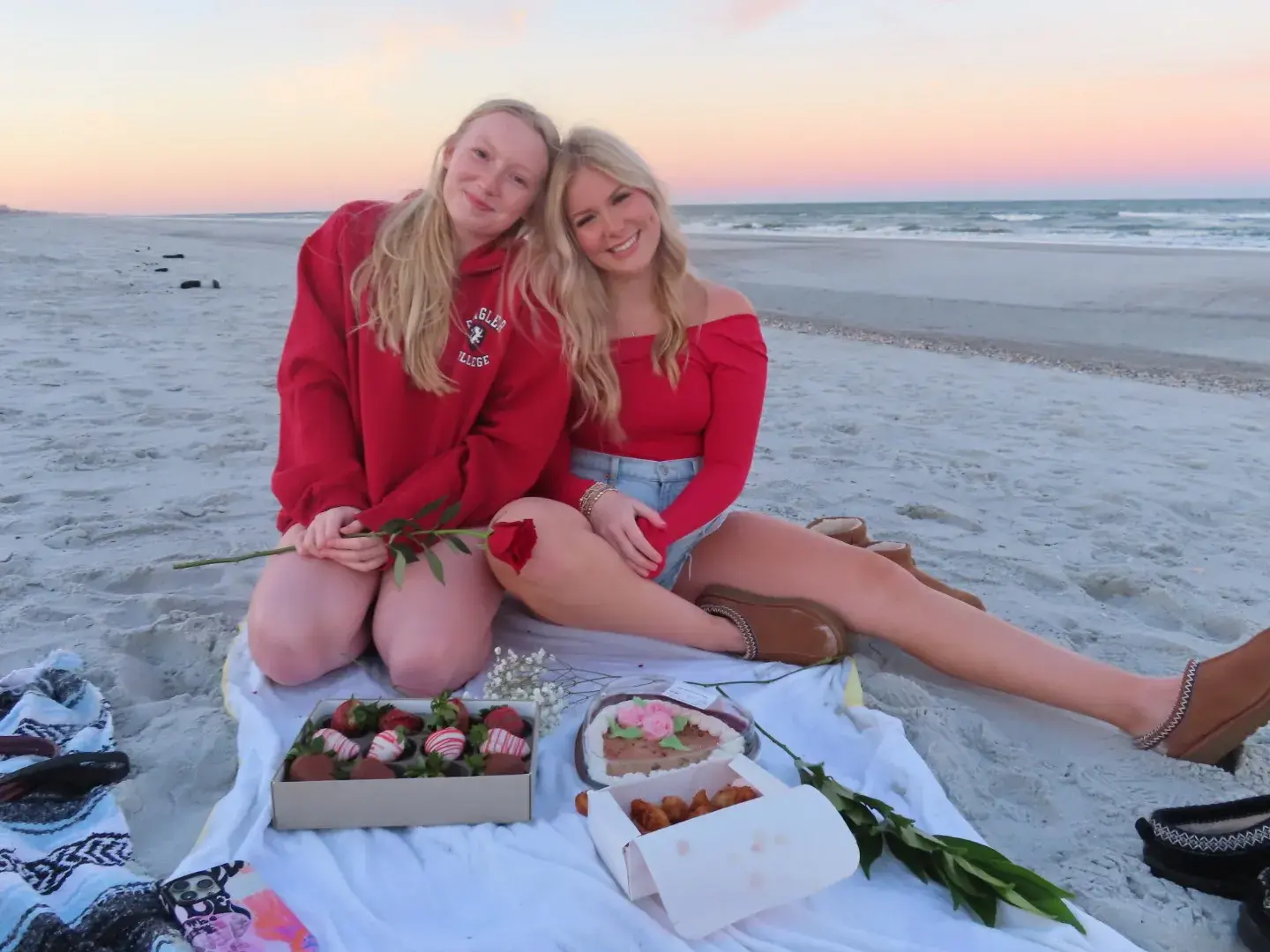 Galentine's Day Beach Picnic with Two Female Students