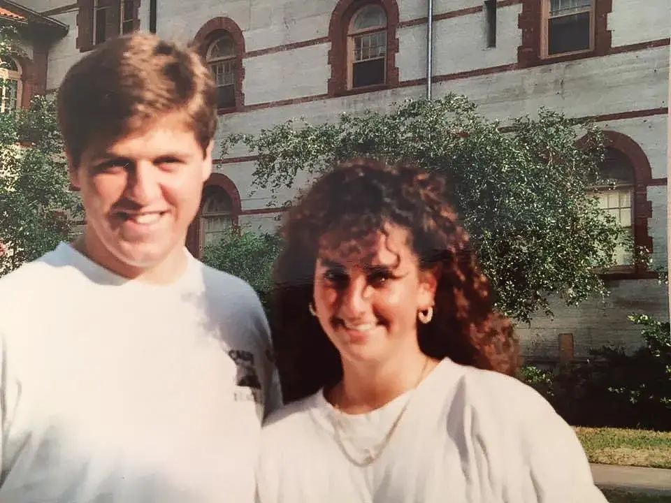 Vintage shot of the Arieti's on campus