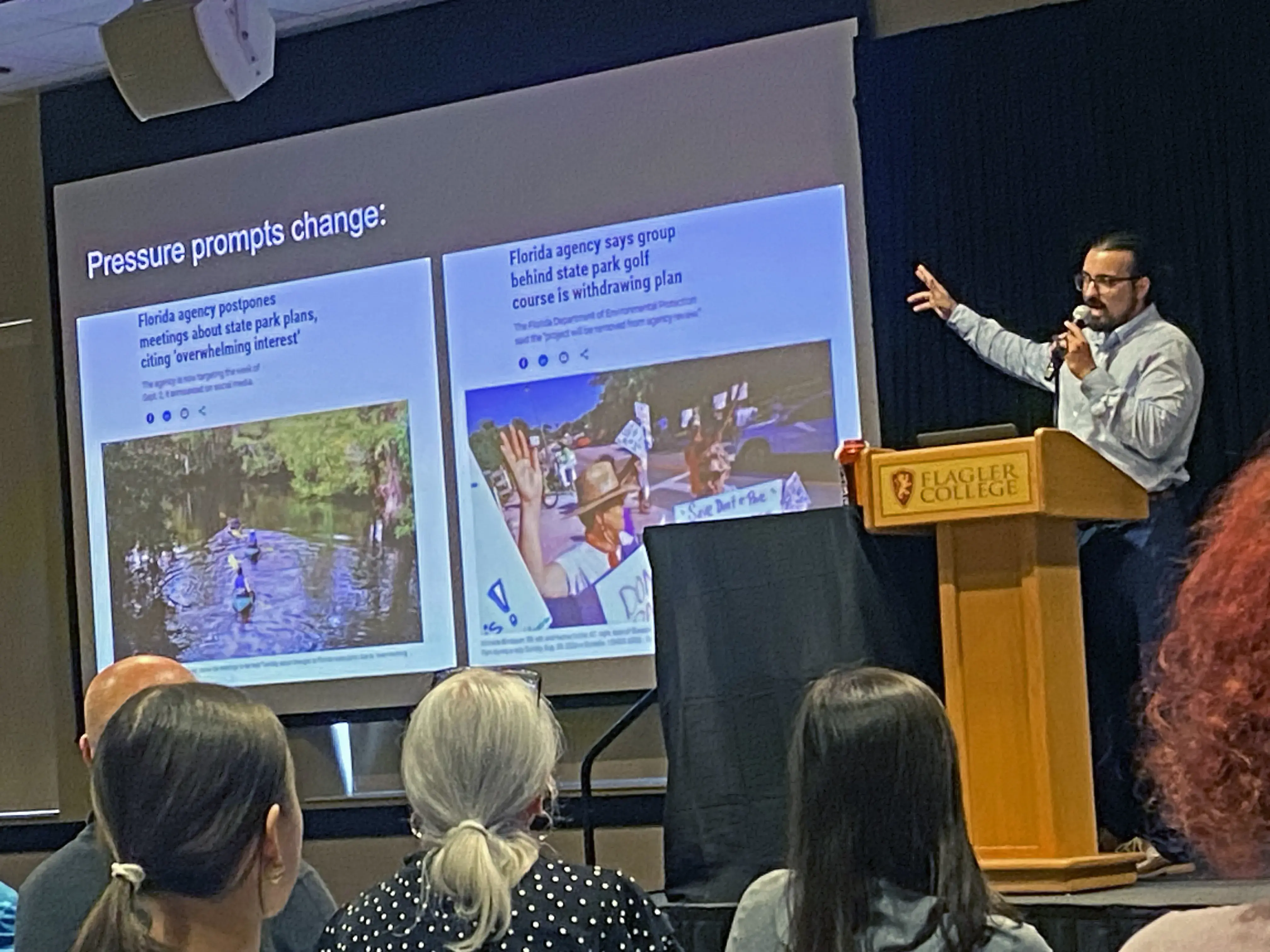 "Pressure prompts change" slide