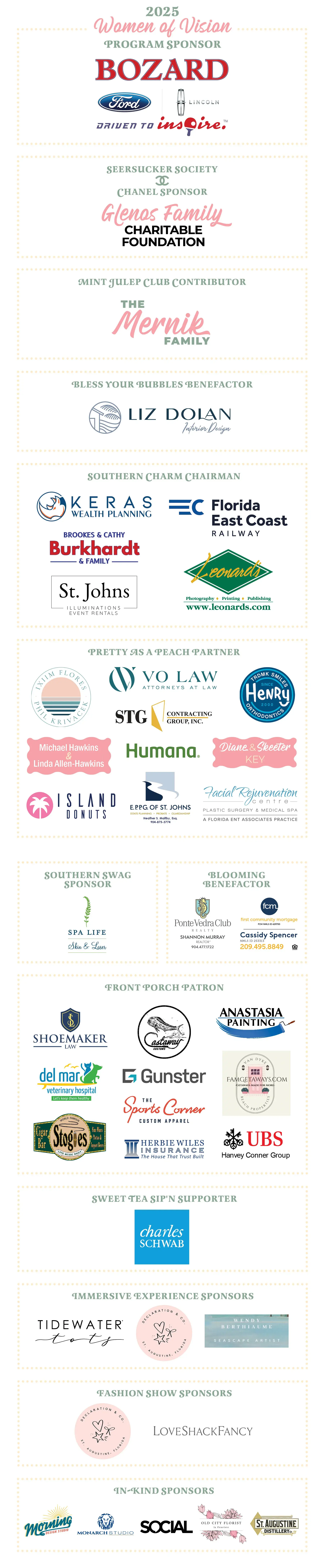 Power of the Purse sponsors
