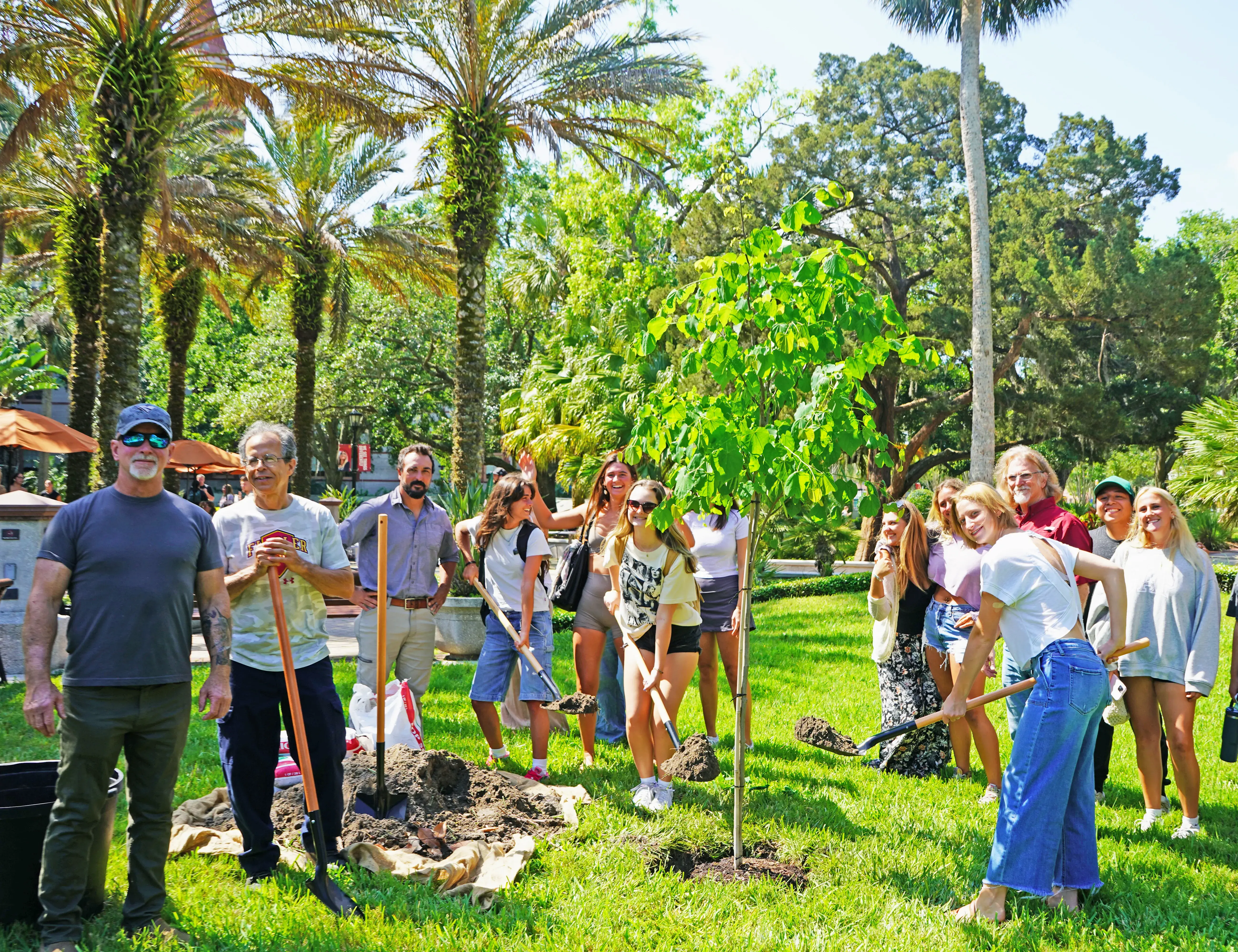 Group action shot at Tree Planting