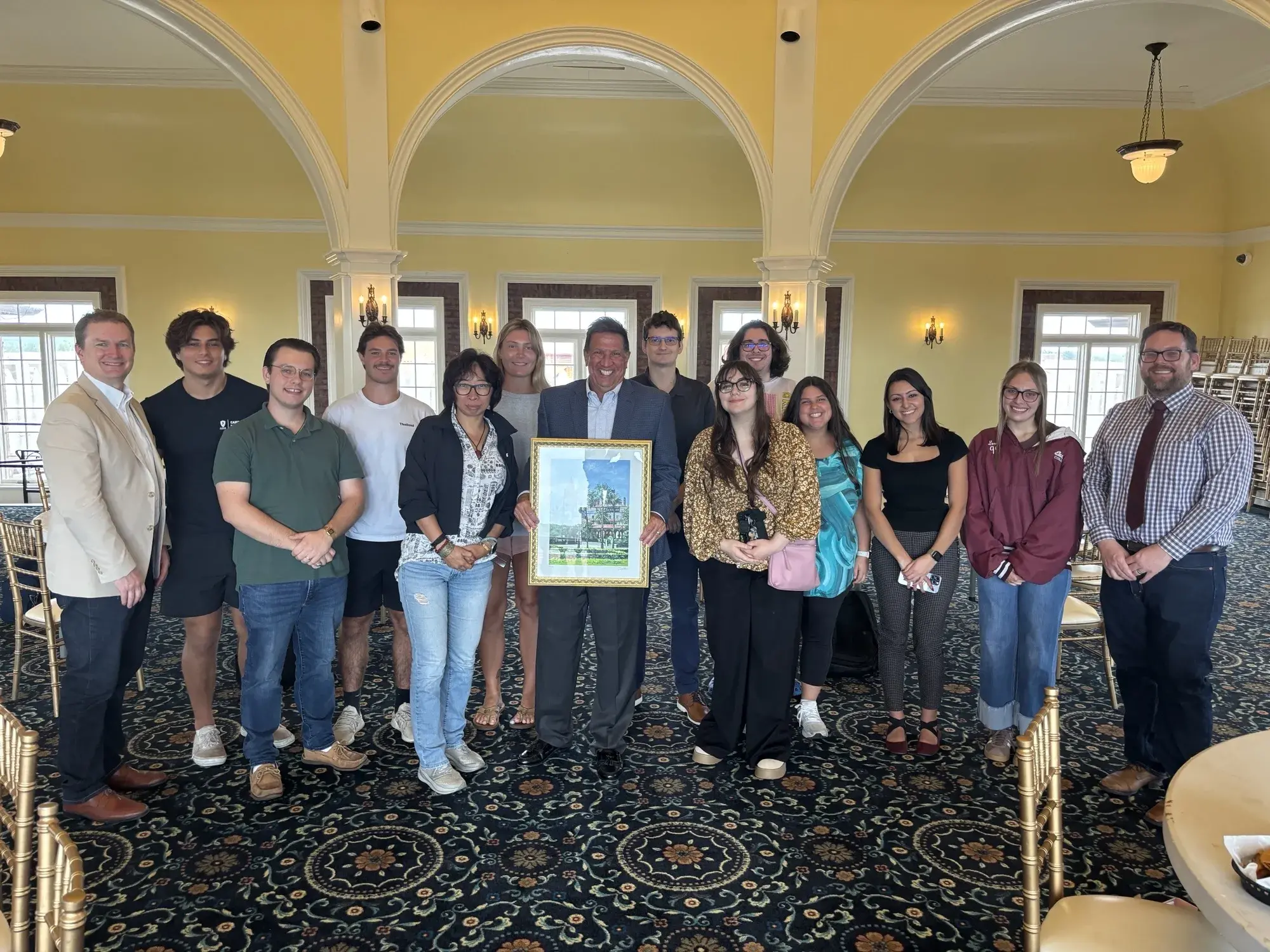 Brian Carney with SAS students