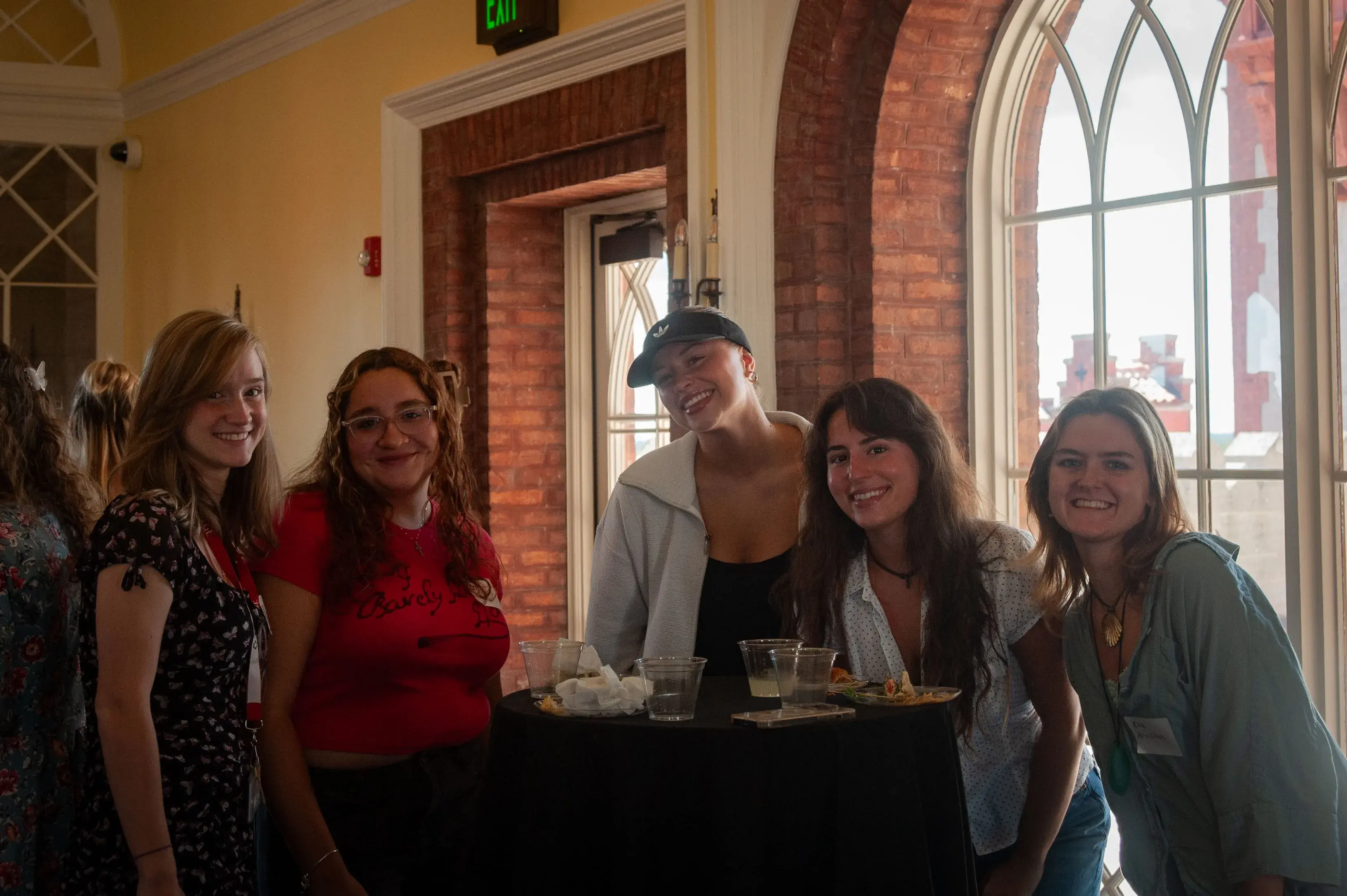 Female Students gathered at the Saint to Saint membership kickoff