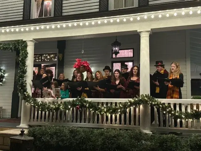 Holiday Caroling on the Boles' Front Porch