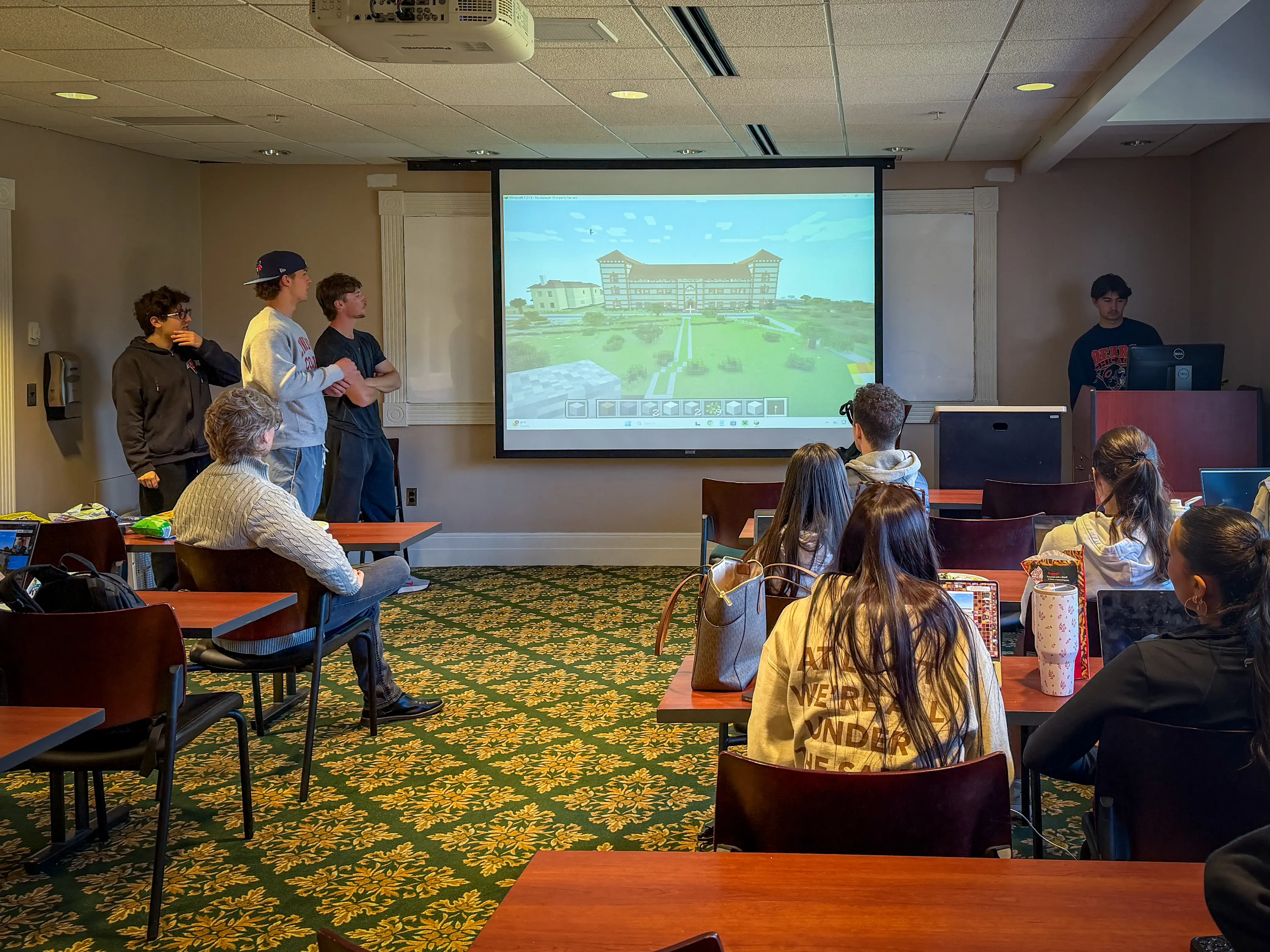 Students presenting in a classroom