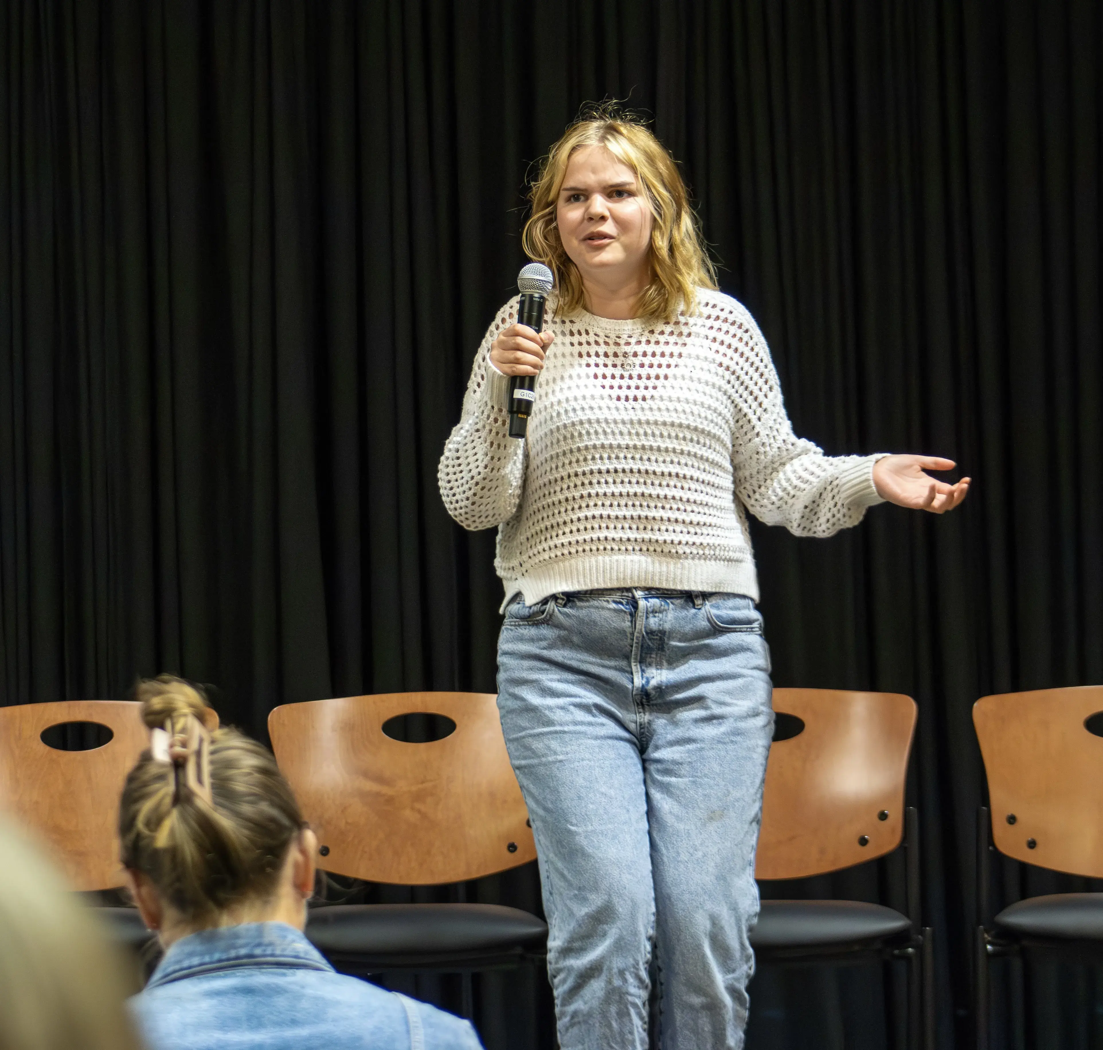 Alexandra (Ally)&nbsp;Olejniczak giving her speech during the annual Com Week Speech Competition
