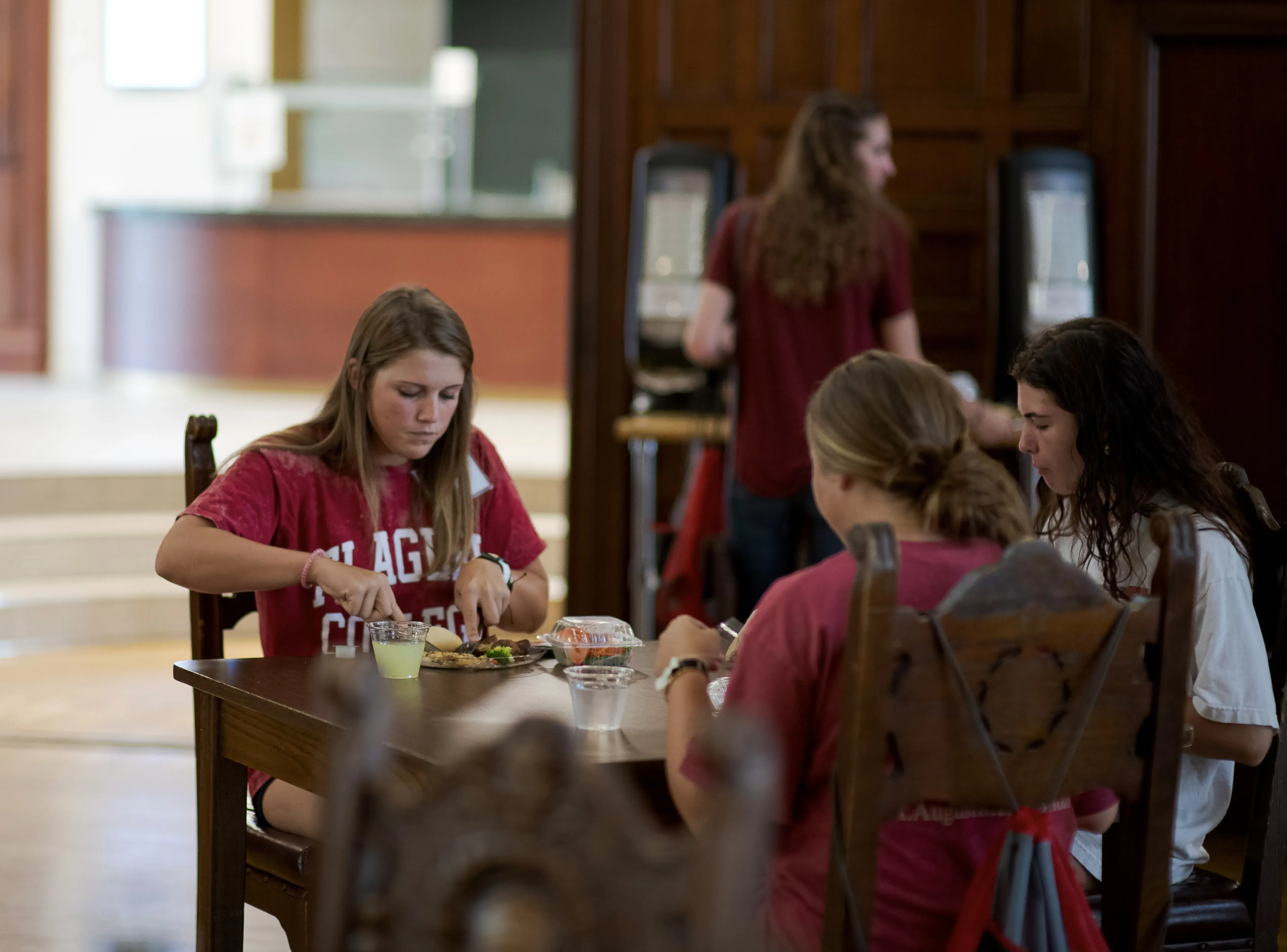 students eating at the dining hall