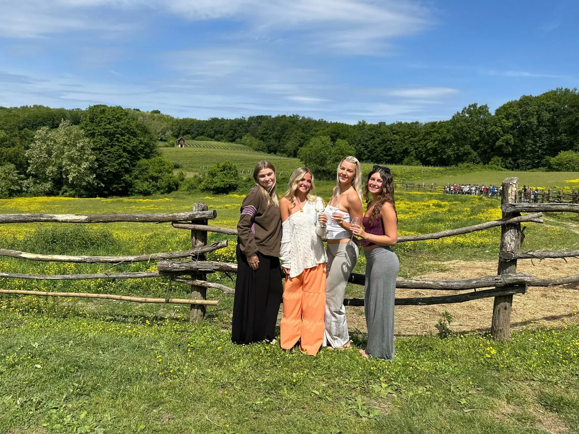A group of three students at Kezele Farm