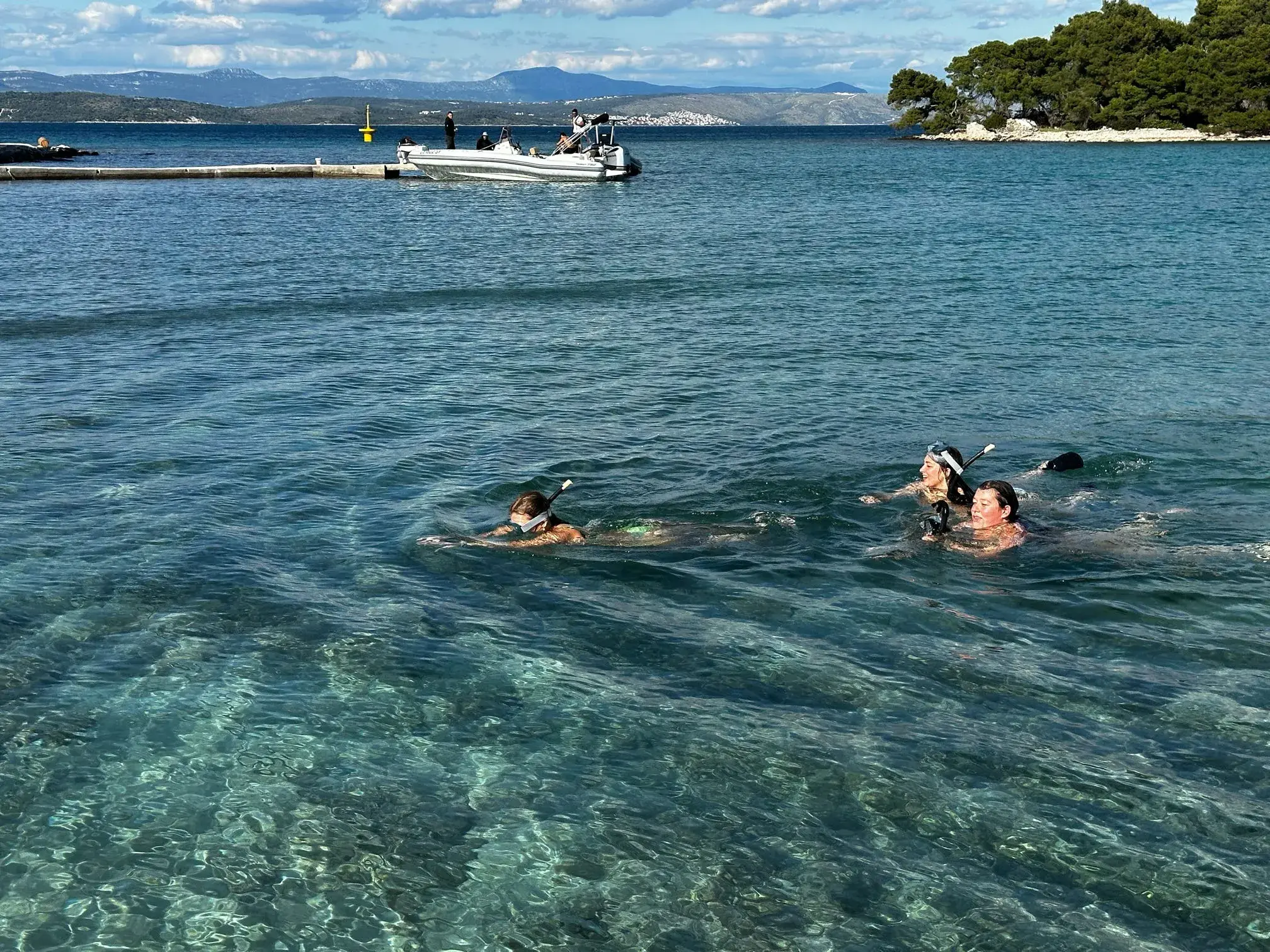 Students snorkeling in the Blue Lagoon off Croatia