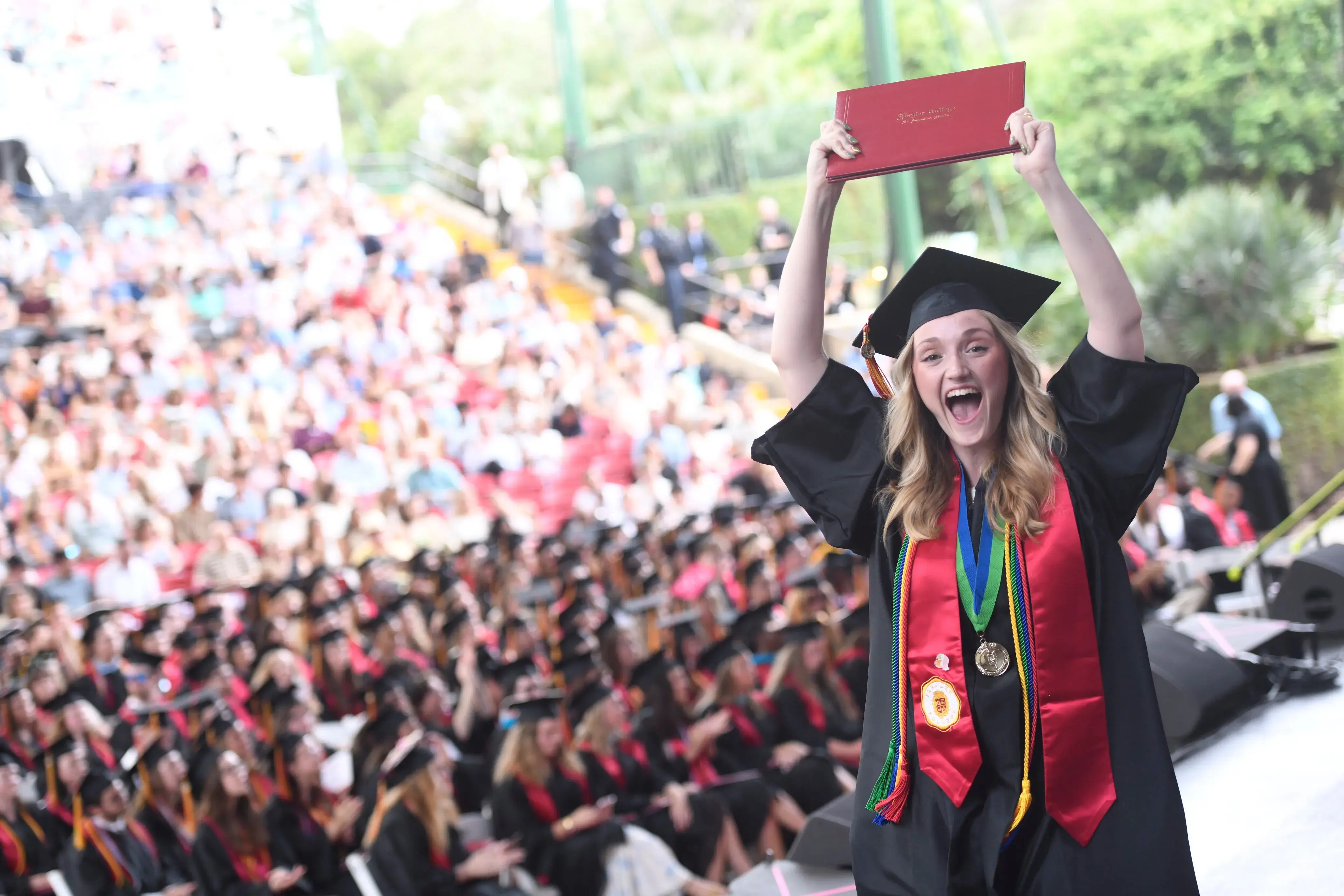 Zoey Nettles celebrates recieveing her college diploma