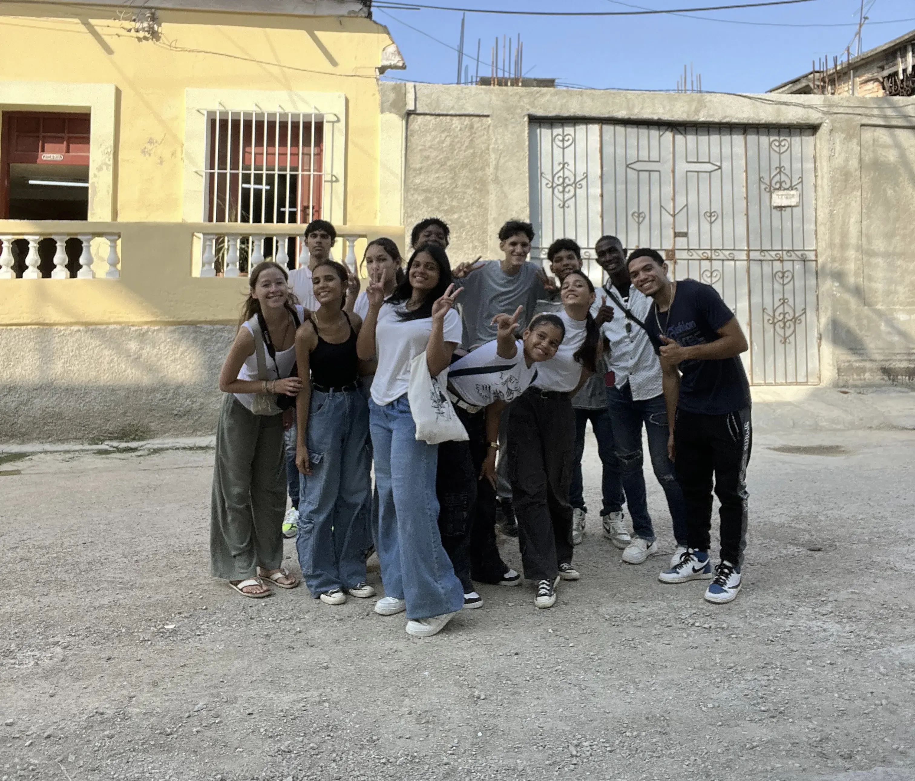 Sophia Cardona stands with a group of friends made in Cuba