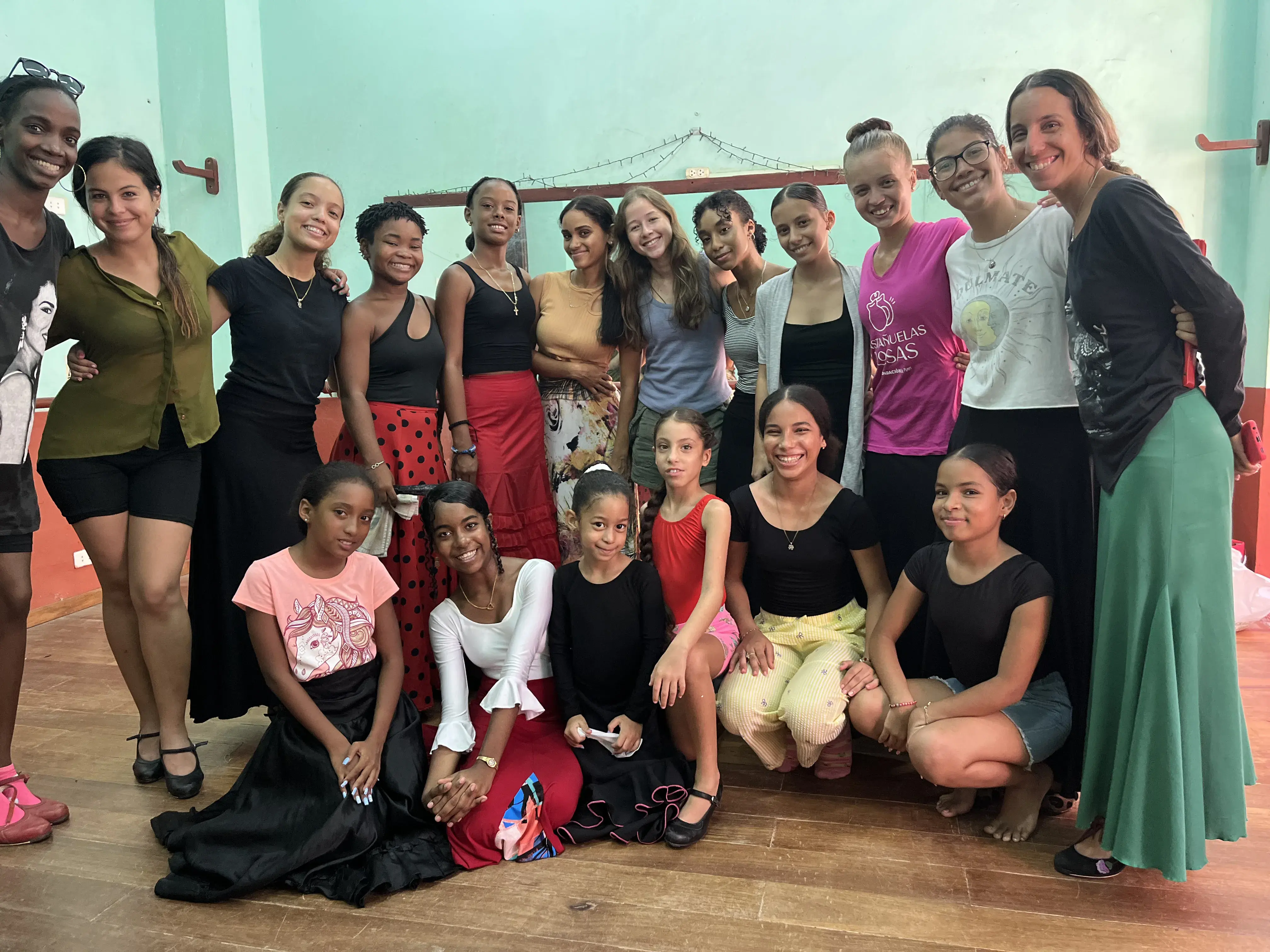 Sophia Cardona stands with a group of Cuban women