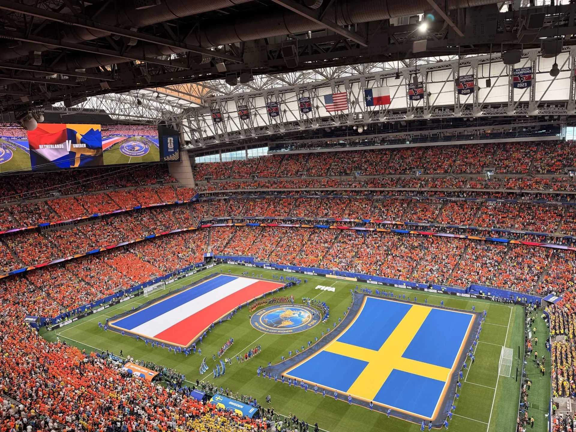 S wide angle shot of the field during the Sweden vs Netherlands Game