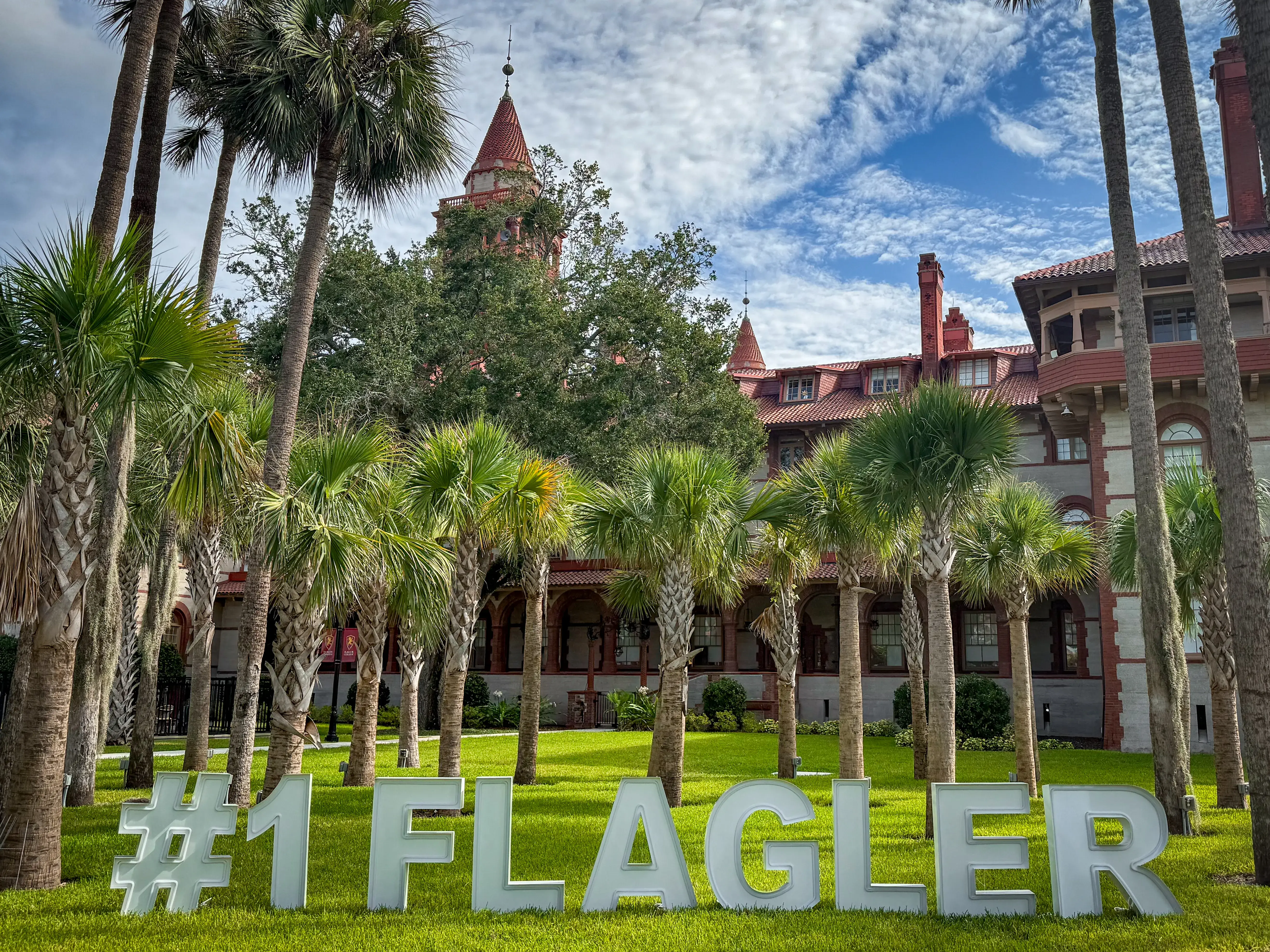 Flagler number one letter signage at the celebratory event