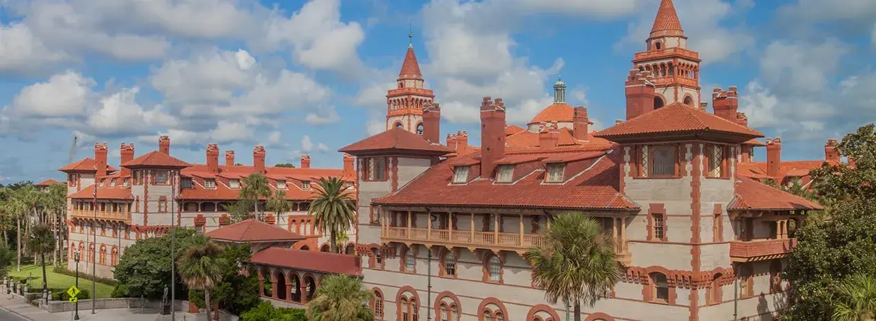 Front of Ponce Hall from the southeast - taken on a sunny day. 
