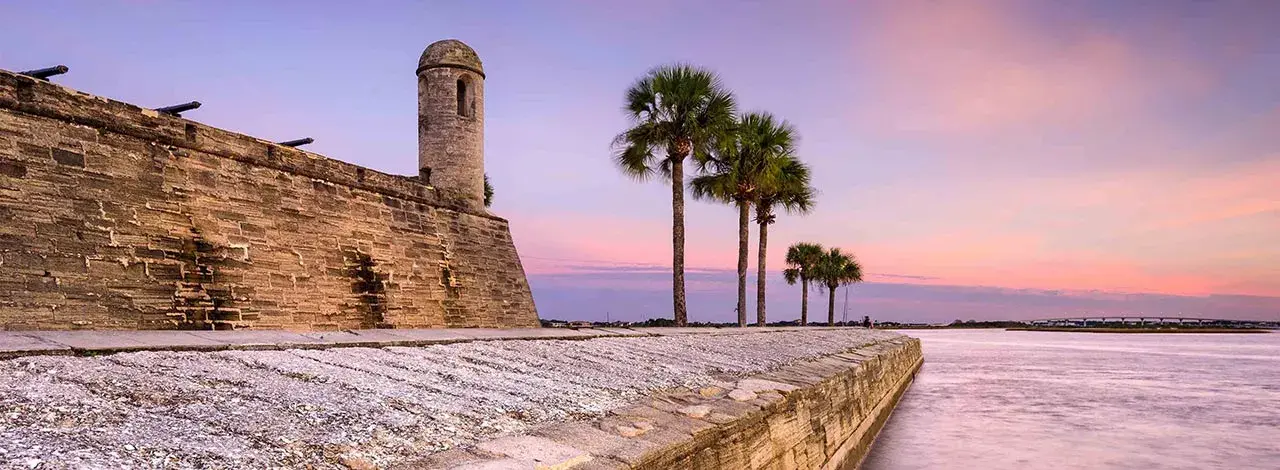 The Castello de San Marcos at dusk 